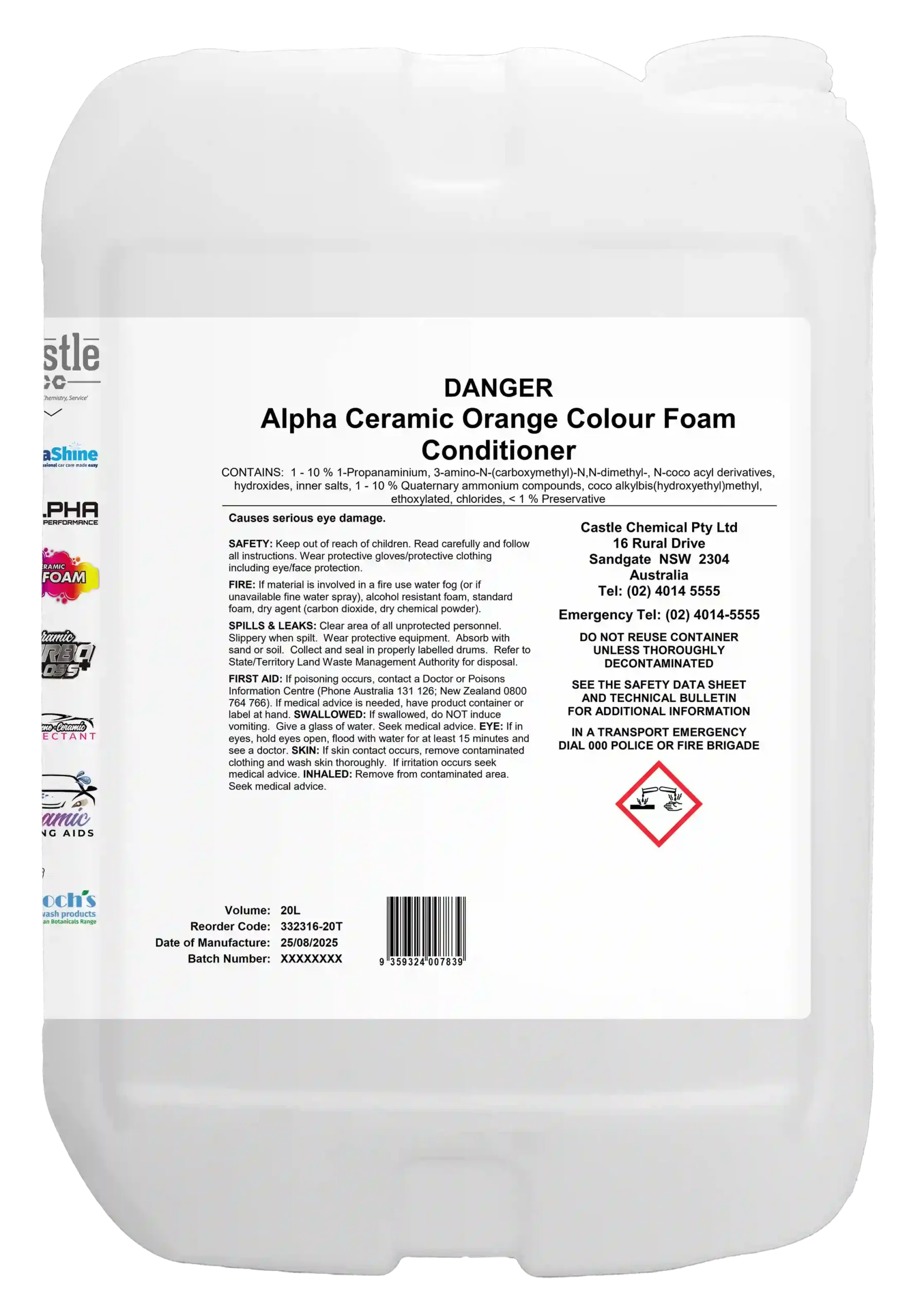 Alpha Ceramic Orange Colour Foam Conditioner - Image 5