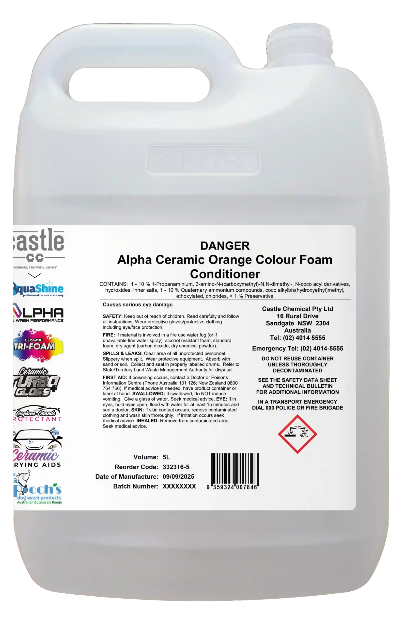 Alpha Ceramic Orange Colour Foam Conditioner - Image 2